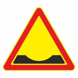 Дорожный знак 1.16.4 "Неровная дорога" в векторе