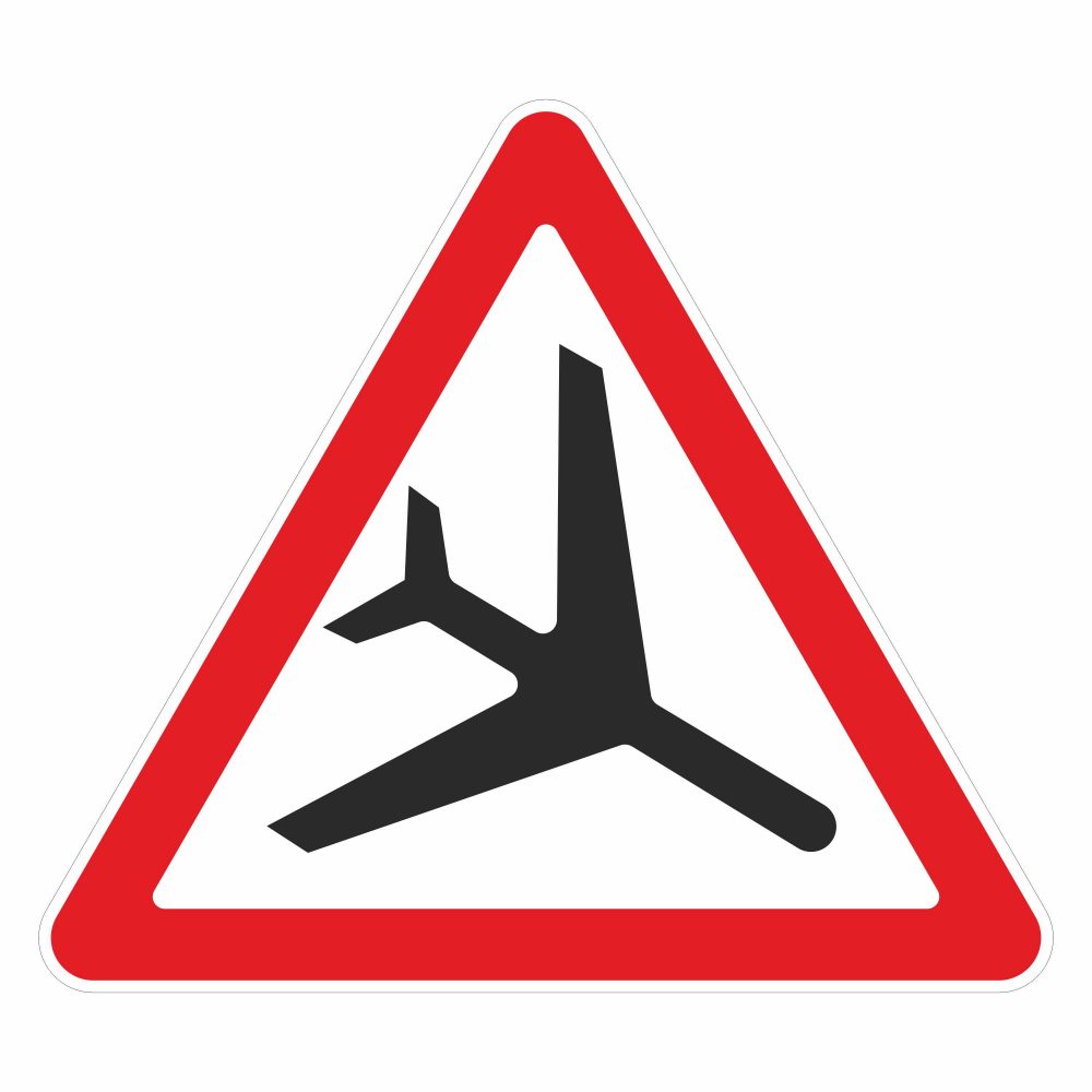 Дорожный знак "Низколетящие самолеты"